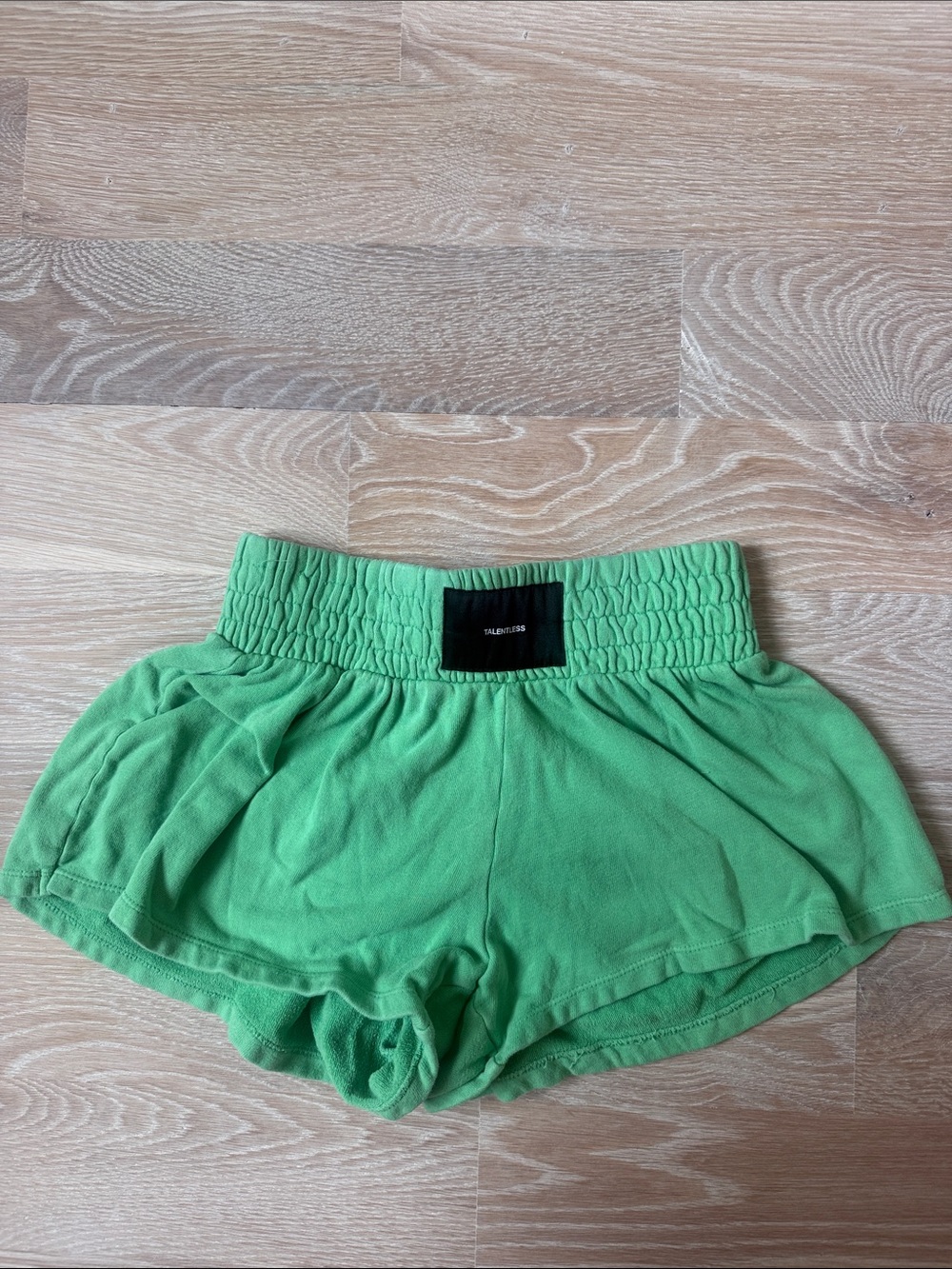 Talbots Lime Green Elastic-Waist Skort Shorts